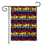 Sunset Hibiscus Palm Tree Pattern Print House Flag