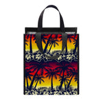 Sunset Hibiscus Palm Tree Pattern Print Insulated Lunch Tote