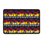 Sunset Hibiscus Palm Tree Pattern Print Kitchen Mat