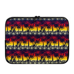 Sunset Hibiscus Palm Tree Pattern Print Laptop Sleeve
