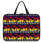 Sunset Hibiscus Palm Tree Pattern Print Laptop Sleeve With Handle