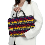 Sunset Hibiscus Palm Tree Pattern Print Laptop Sleeve With Handle