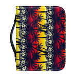 Sunset Hibiscus Palm Tree Pattern Print Leather Bible Cover