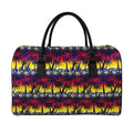 Sunset Hibiscus Palm Tree Pattern Print Leather Duffel Bag