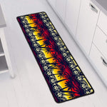 Sunset Hibiscus Palm Tree Pattern Print Long Kitchen Mat