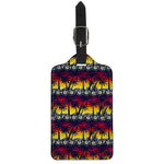 Sunset Hibiscus Palm Tree Pattern Print Luggage Tag