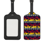 Sunset Hibiscus Palm Tree Pattern Print Luggage Tag