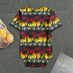 Sunset Hibiscus Palm Tree Pattern Print Men's Bodysuit