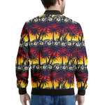 Sunset Hibiscus Palm Tree Pattern Print Men's Bomber Jacket