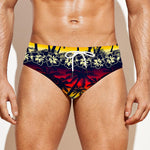 Sunset Hibiscus Palm Tree Pattern Print Men's Swim Briefs