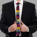 Sunset Hibiscus Palm Tree Pattern Print Necktie
