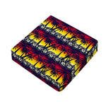 Sunset Hibiscus Palm Tree Pattern Print Outdoor Seat Cushion Cover