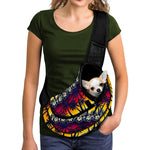 Sunset Hibiscus Palm Tree Pattern Print Pet Sling Carrier
