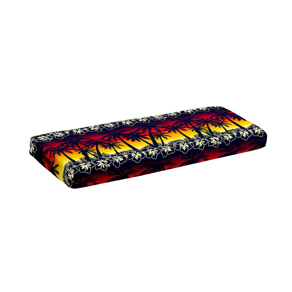 Sunset Hibiscus Palm Tree Pattern Print Piano Keyboard Cover