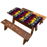 Sunset Hibiscus Palm Tree Pattern Print Picnic Table Cover