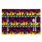 Sunset Hibiscus Palm Tree Pattern Print Placemat