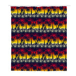 Sunset Hibiscus Palm Tree Pattern Print Polyester Shower Curtain