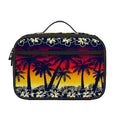 Sunset Hibiscus Palm Tree Pattern Print Portable Lunch Bag