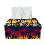 Sunset Hibiscus Palm Tree Pattern Print Rectangle Tissue Box Cover