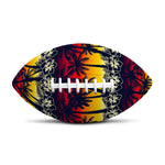 Sunset Hibiscus Palm Tree Pattern Print Rugby Ball