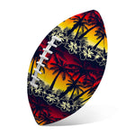 Sunset Hibiscus Palm Tree Pattern Print Rugby Ball