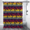 Sunset Hibiscus Palm Tree Pattern Print Shower Curtain