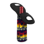 Sunset Hibiscus Palm Tree Pattern Print Single Neoprene Wine Tote