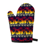 Sunset Hibiscus Palm Tree Pattern Print Single Oven Mitt