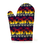 Sunset Hibiscus Palm Tree Pattern Print Single Oven Mitt