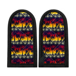 Sunset Hibiscus Palm Tree Pattern Print Skillet Handle Cover