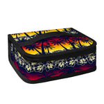 Sunset Hibiscus Palm Tree Pattern Print Small Lunch Bag