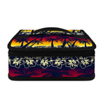 Sunset Hibiscus Palm Tree Pattern Print Small Lunch Bag
