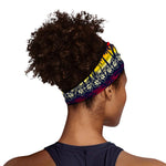 Sunset Hibiscus Palm Tree Pattern Print Sports Headband