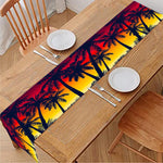 Sunset Hibiscus Palm Tree Pattern Print Table Runner