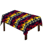 Sunset Hibiscus Palm Tree Pattern Print Tablecloth