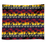 Sunset Hibiscus Palm Tree Pattern Print Tapestry