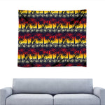 Sunset Hibiscus Palm Tree Pattern Print Tapestry