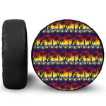 Sunset Hibiscus Palm Tree Pattern Print Tire Cover