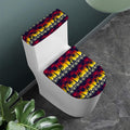 Sunset Hibiscus Palm Tree Pattern Print Toilet Lid And Tank Cover Set
