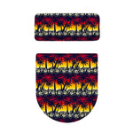 Sunset Hibiscus Palm Tree Pattern Print Toilet Lid And Tank Cover Set