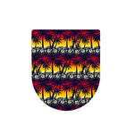 Sunset Hibiscus Palm Tree Pattern Print Toilet Lid Cover