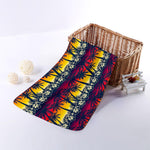 Sunset Hibiscus Palm Tree Pattern Print Towel