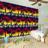 Sunset Hibiscus Palm Tree Pattern Print Wall Sticker