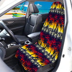 Sunset Hibiscus Palm Tree Pattern Print Waterproof Car Seat Cover