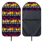 Sunset Hibiscus Palm Tree Pattern Print Waterproof Car Seat Cover