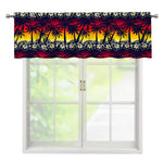 Sunset Hibiscus Palm Tree Pattern Print Window Valance