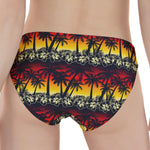 Sunset Hibiscus Palm Tree Pattern Print Women's Panties
