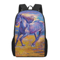 Sunset Horse Painting Print 17 Inch Backpack