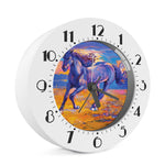 Sunset Horse Painting Print Alarm Clock