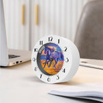 Sunset Horse Painting Print Alarm Clock